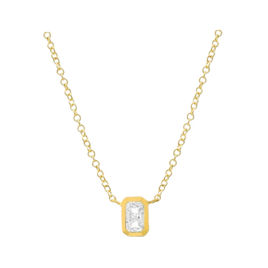 Square Gem Stone Necklace