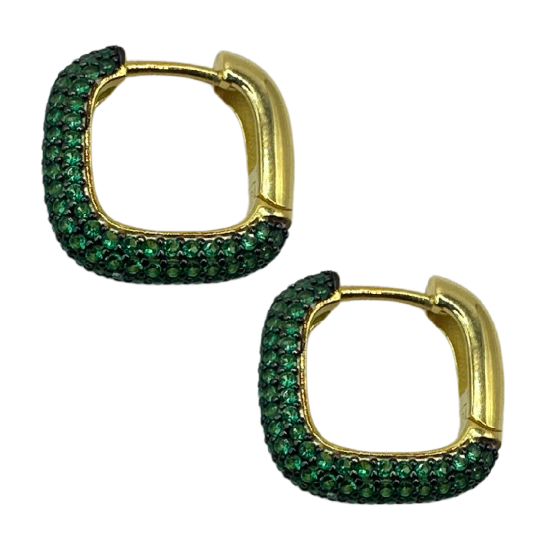 Square Pave Hoops