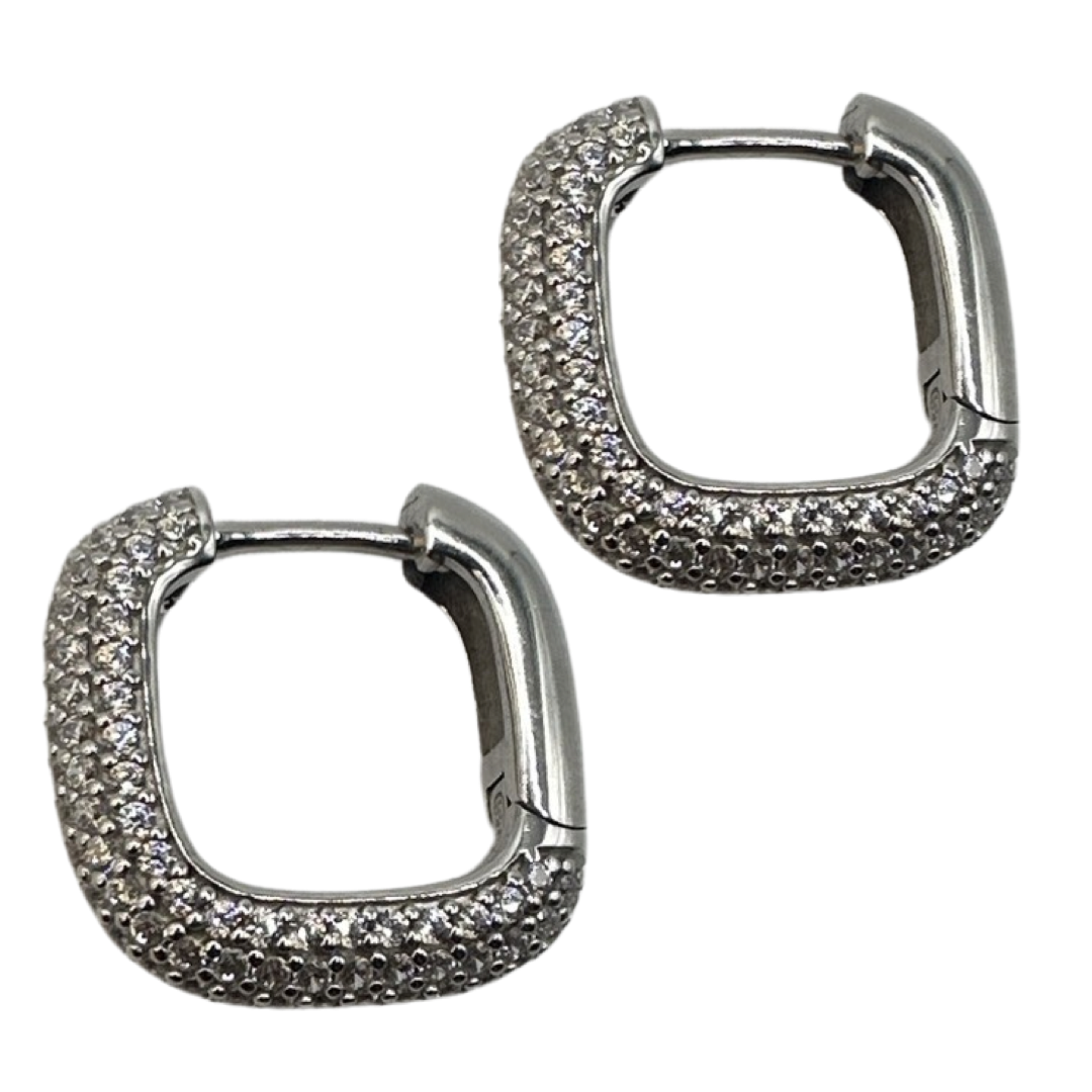 Square Pave Hoops