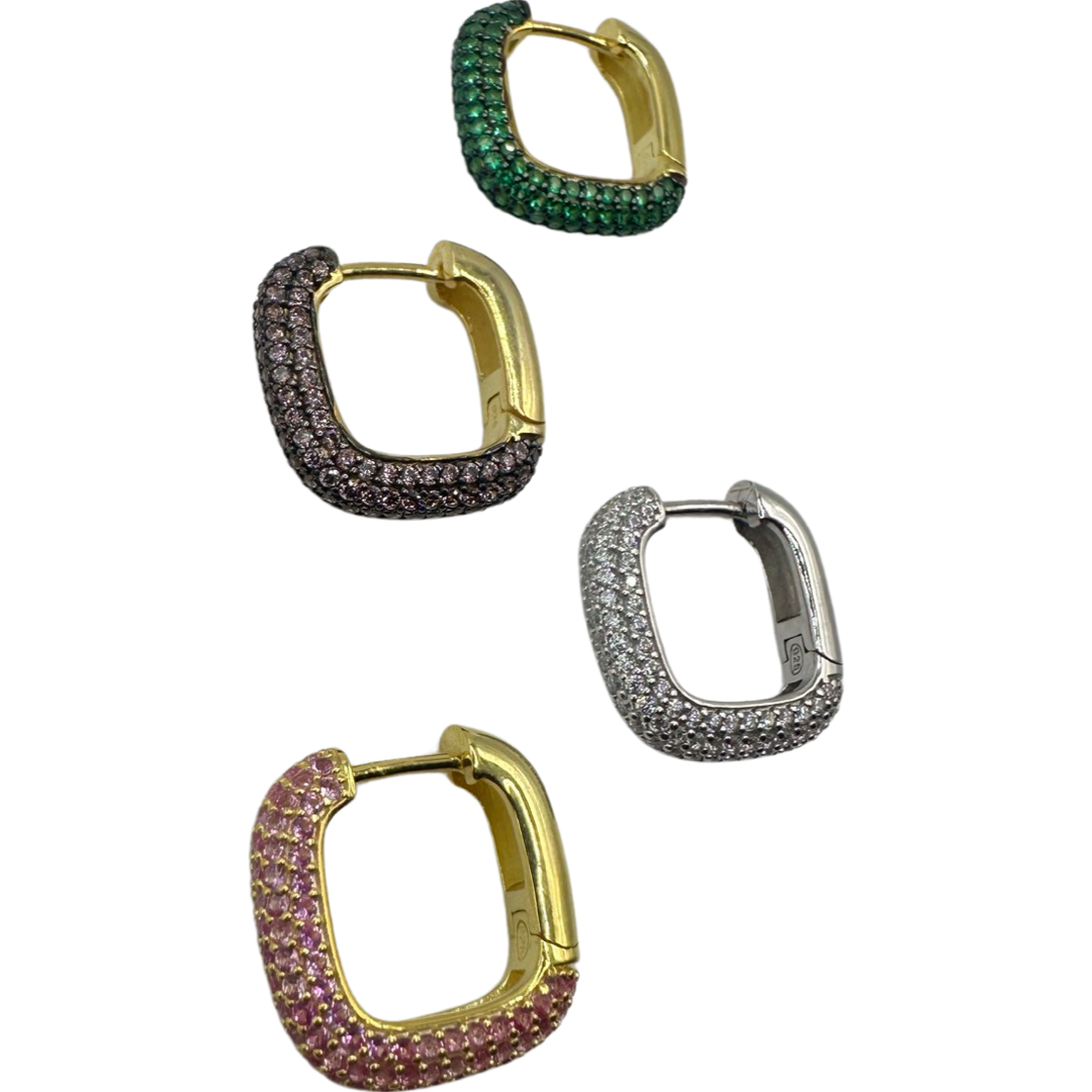 Square Pave Hoops