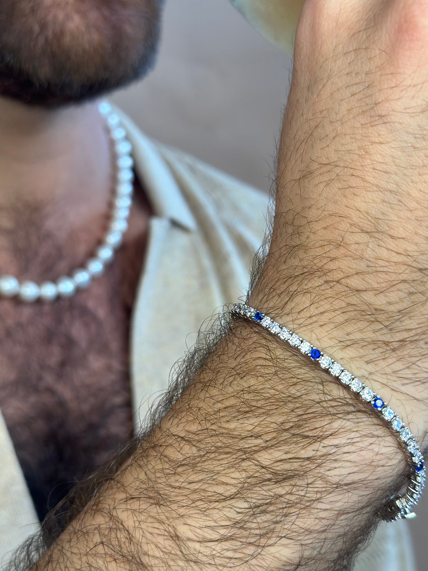 Mens Multi  Tennis Bracelet