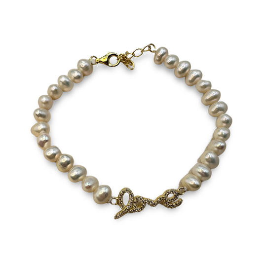 Pearl Love Charm Bracelet