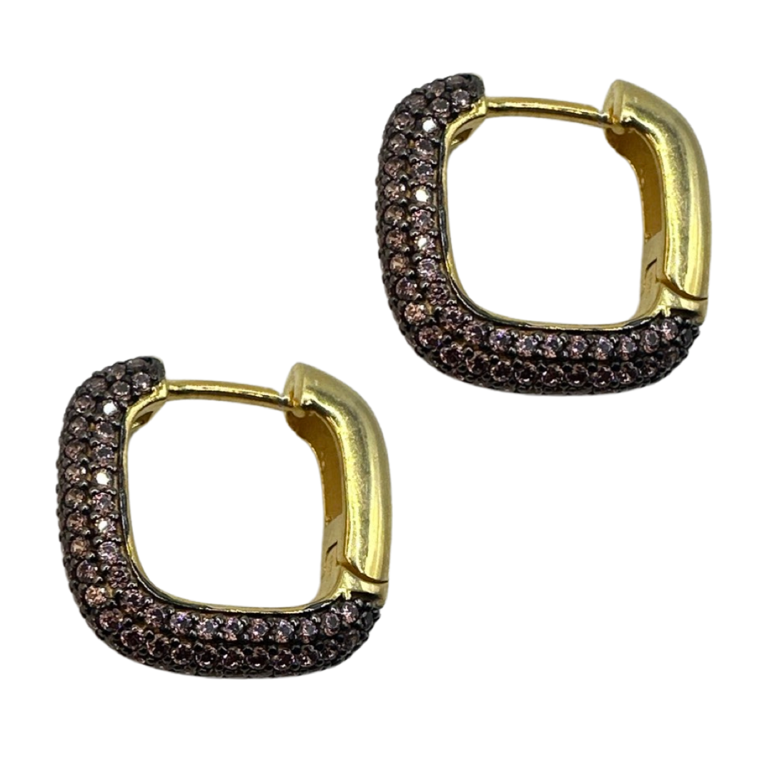 Square Pave Hoops