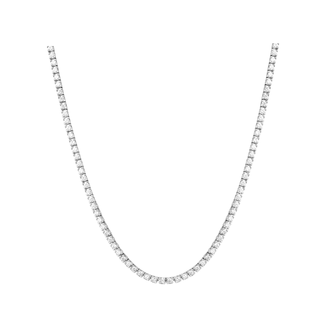 Classic Silver Tennis Necklace