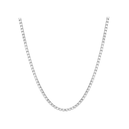 Classic Silver Tennis Necklace