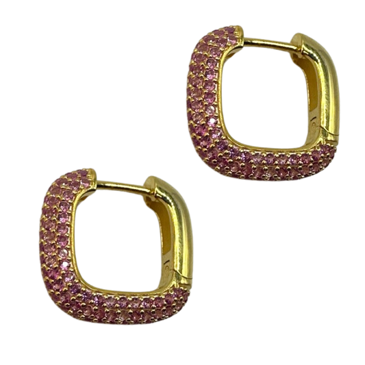 Square Pave Hoops