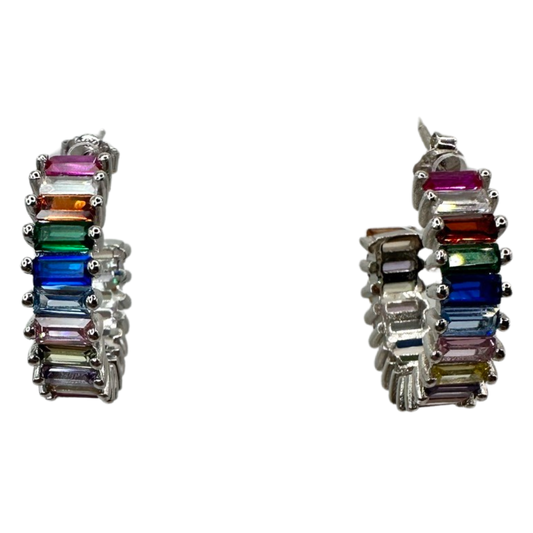 Rainbow Baguette Earrings