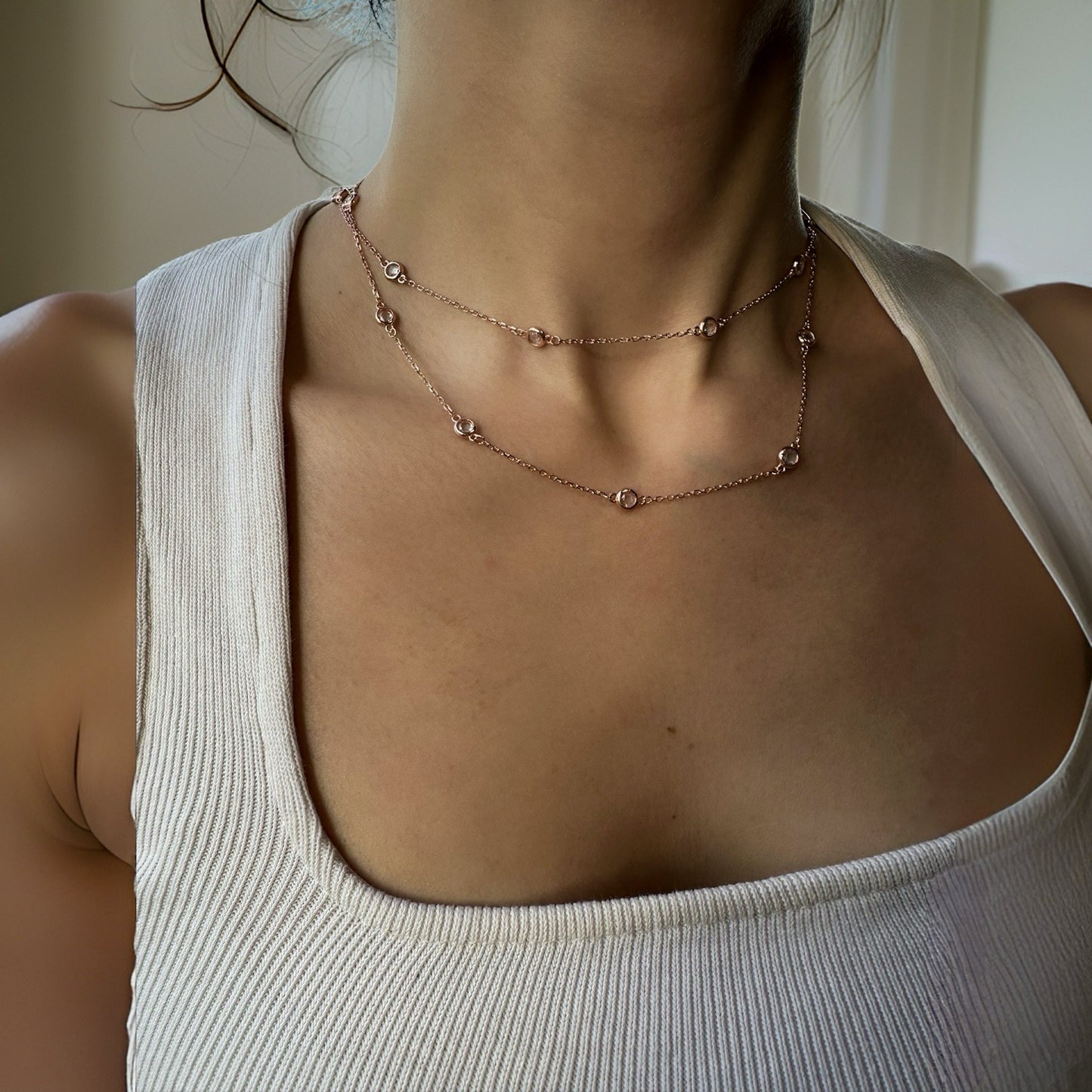 Double Strand Gem Necklace